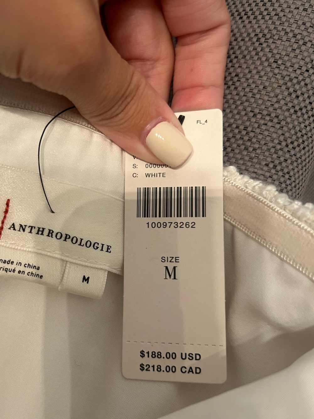 Anthropologie Strapless White Floral Embellished Dress - Picture 4 of 4